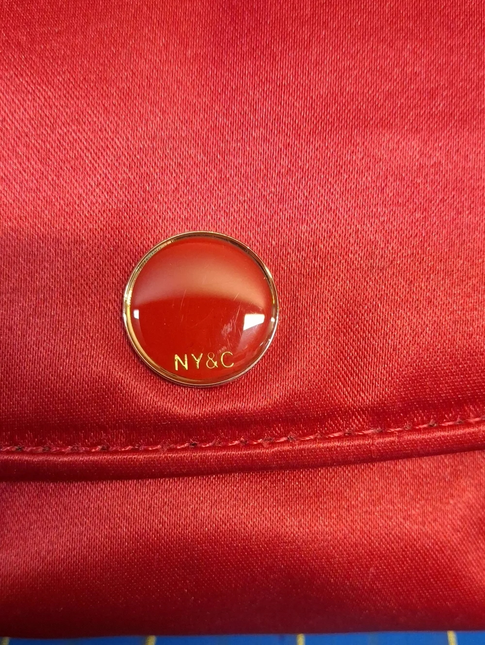New York & Co. Red Satin Wristlet Clutch 12.5x5.5x1.25 Preloved